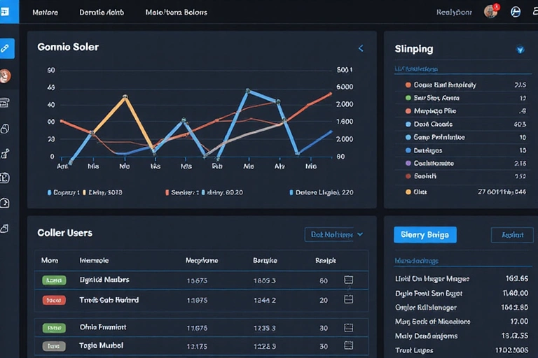 Analytics dashboard showing website performance metrics with graphs and charts